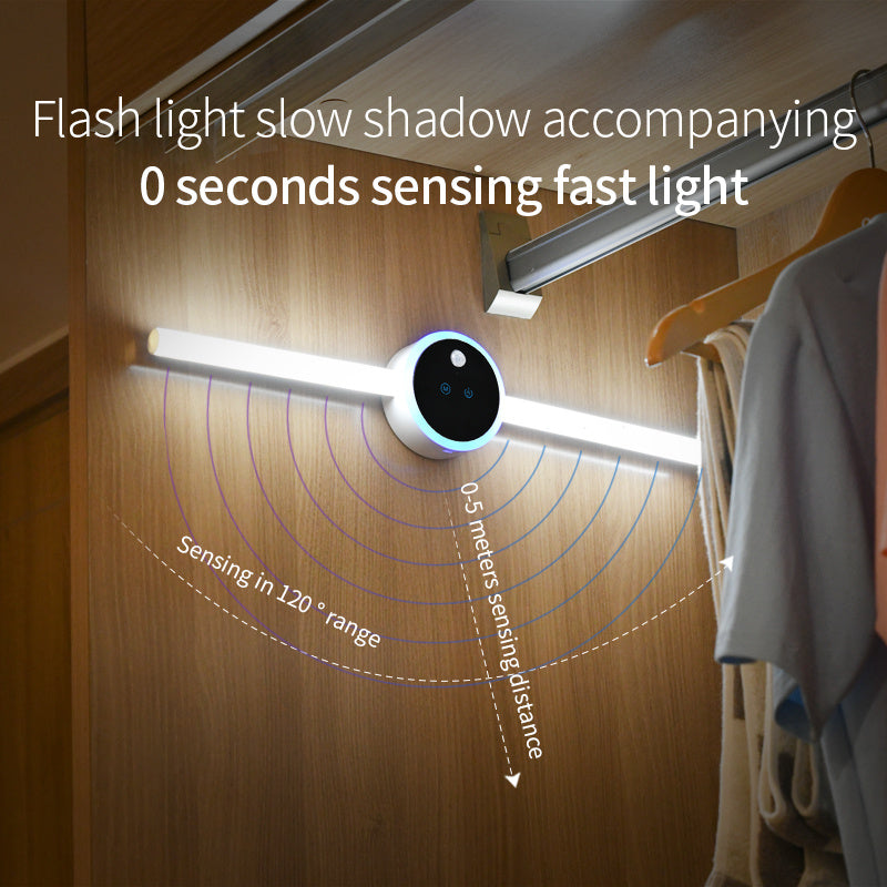 Smart Cabinet Light Clock Timing Sensor Light Removable LED Wardrobe Light Human Body Sensor Light